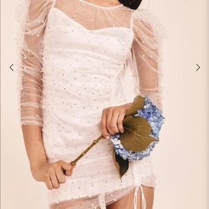 For Love and Lemons FLL Pearl Slip Dress White